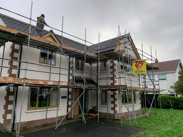 Scaffold erected for building work
